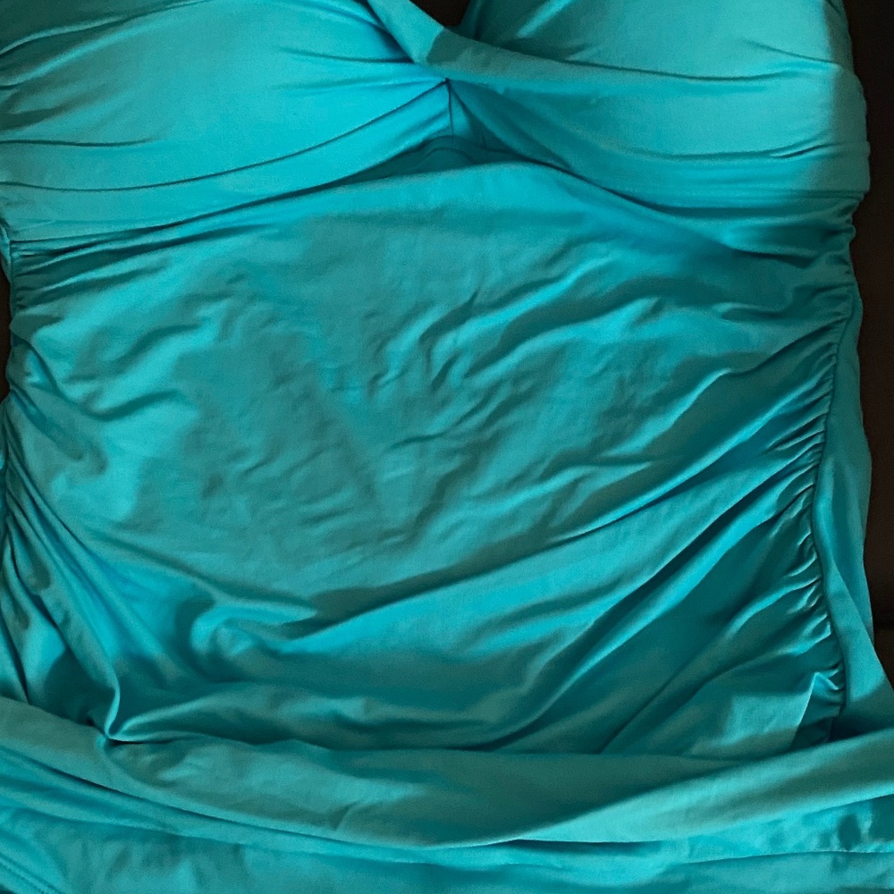 La Blanca teal tankini two piece  Suze 14 exc condition
